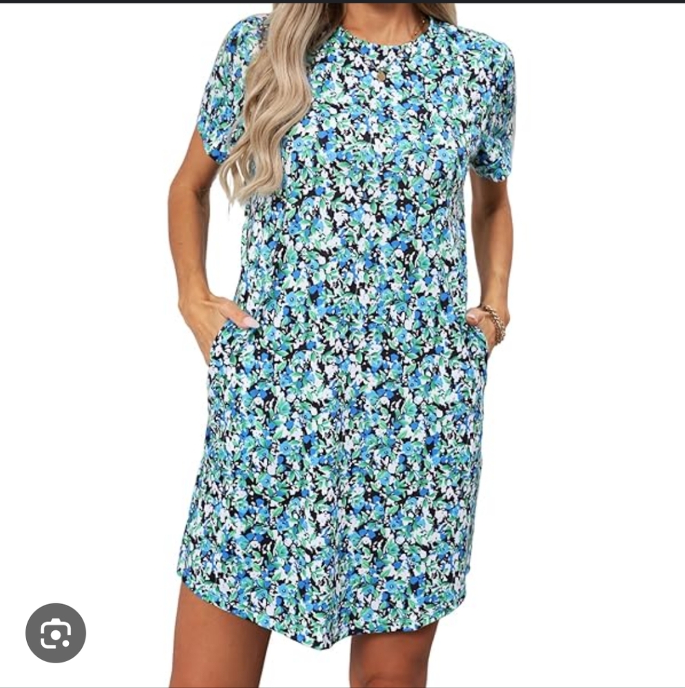 Floral Blue  Dress